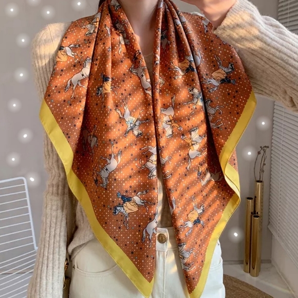 Equestrian Bandana Cowgirl Scarf Cowgirl Bandana Cowboy Elegant English Saddle - Picture 2 of 13